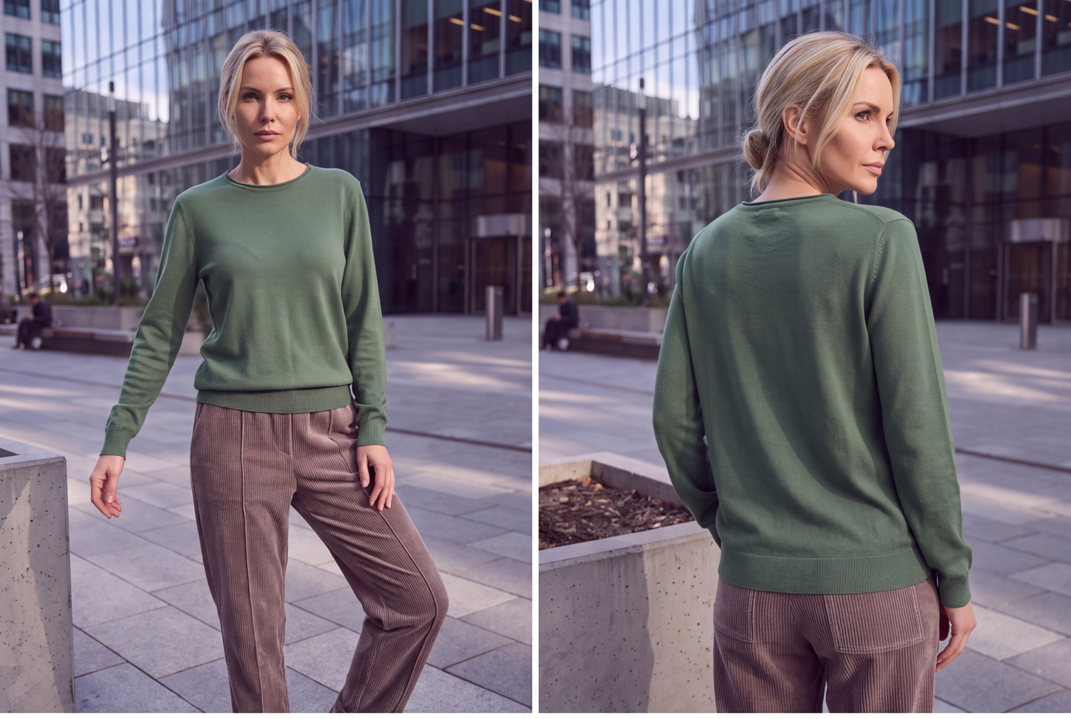 Dámsky pulóver s okrúhlym výstrihom H.WINTER GREEN zelený s.WEAR 8